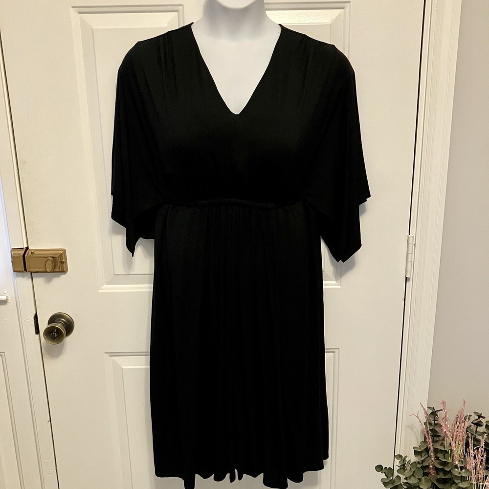 Soma Sz XXL 2X Soft Jersey Goddess Black Midi Bra Rayon Dress Women's